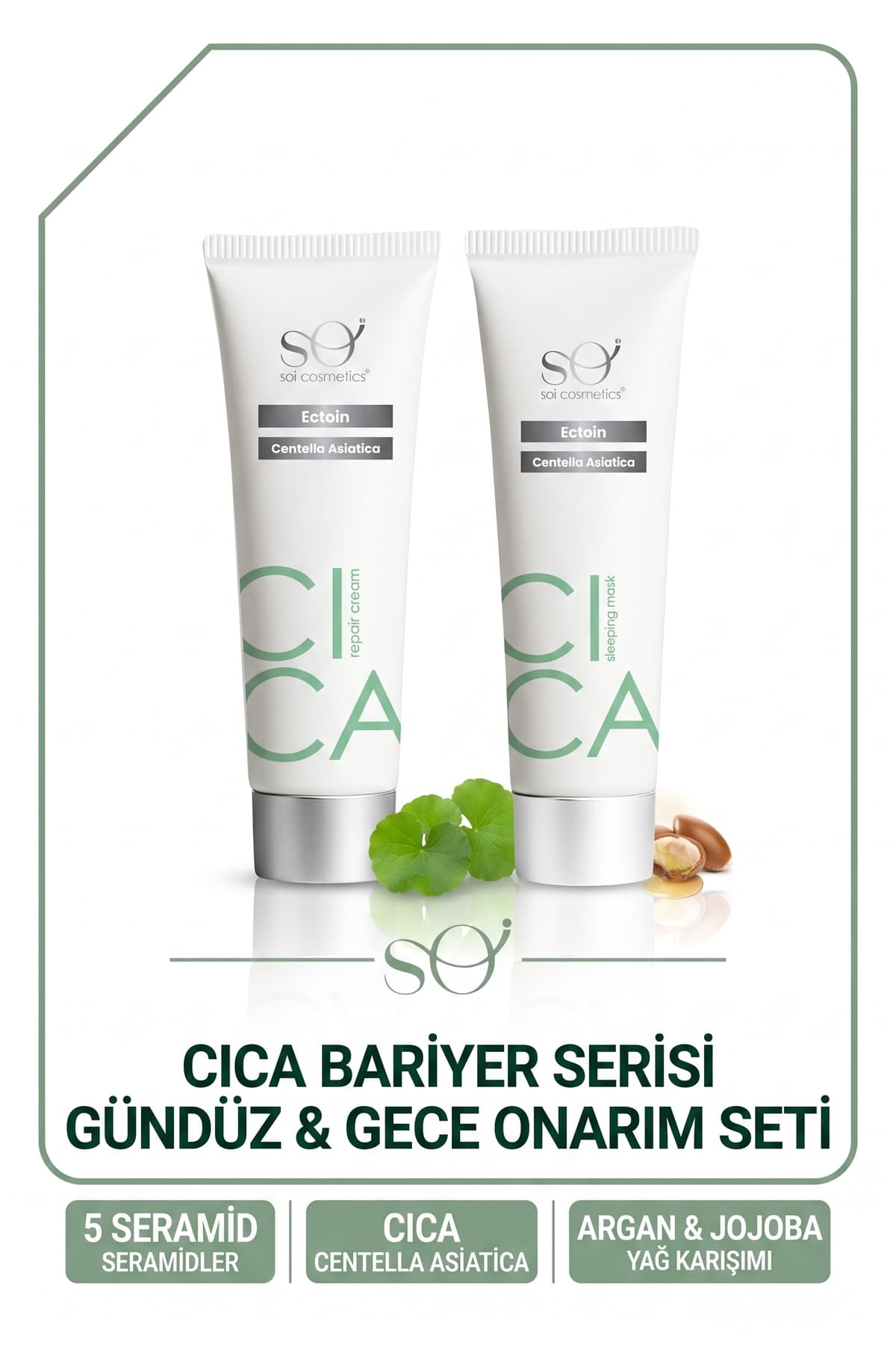 Soi Cica Bariyer Onarım Seti - 5 Seramidli Bariyer Kremi + Gece Maskesi 2'li Set