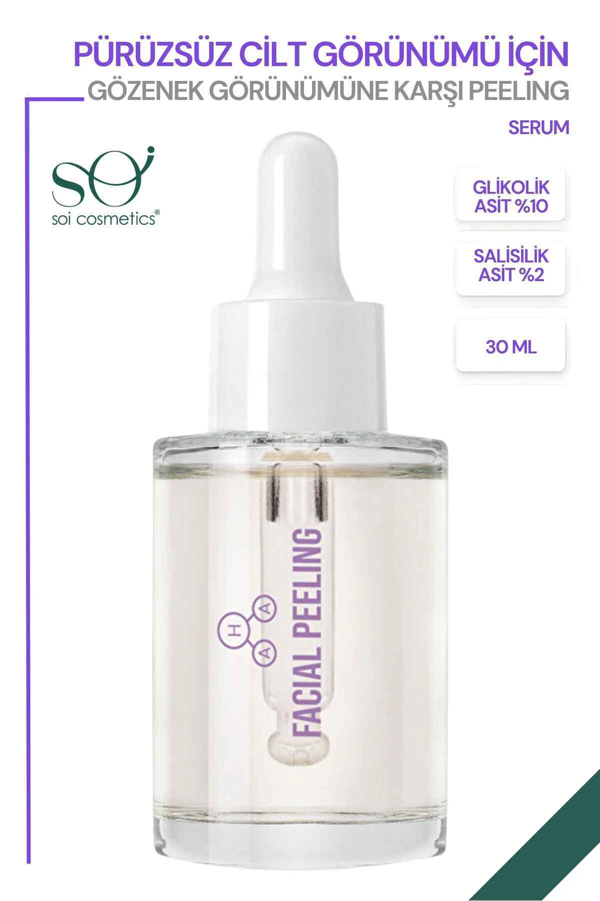 Soi Pürüzsüz Cilt Seti - AHA BHA Peeling Serum + SPF 50+ Güneş Kremi 2'li Set